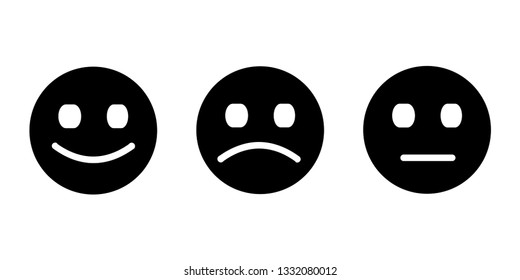 Feedback emoticon flat design icon set from negative to positive - Vector