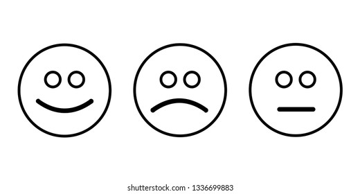 Feedback emoticon flat design icon set from negative to positive - Vector