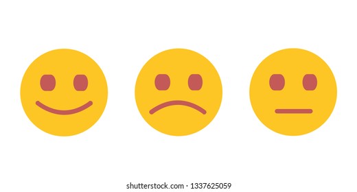 Feedback emoticon flat design icon set from negative to positive - Vector