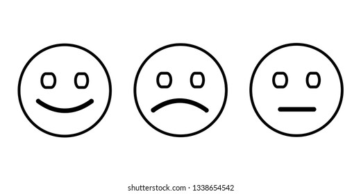Feedback emoticon flat design icon set from negative to positive - Vector
