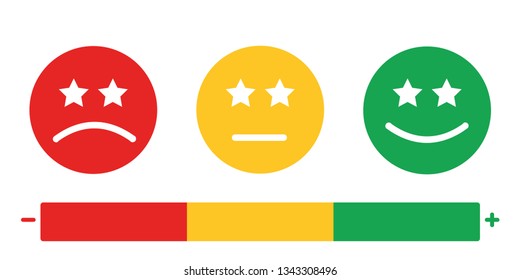 Feedback emoticon flat design icon set from negative to positive - Vector