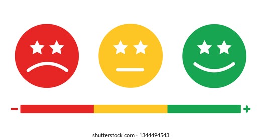 Feedback emoticon flat design icon set from negative to positive - Vector