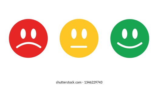 Feedback emoticon flat design icon set from negative to positive - Vector