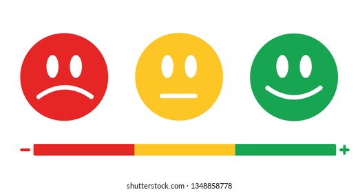 Feedback emoticon flat design icon set from negative to positive - Vector