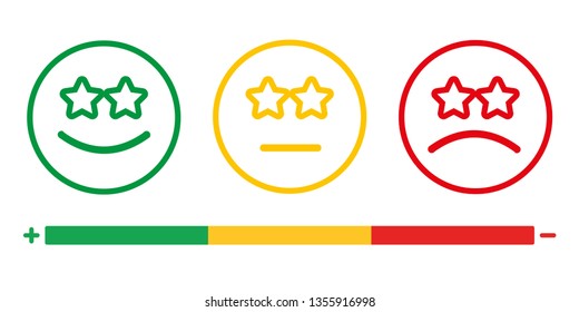 Feedback emoticon flat design icon set from negative to positive - Vector