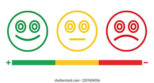 Feedback emoticon flat design icon set from negative to positive - Vector