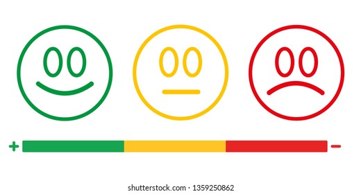 Feedback emoticon flat design icon set from negative to positive - Vector