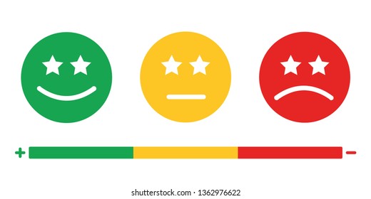 Feedback emoticon flat design icon set from negative to positive - Vector
