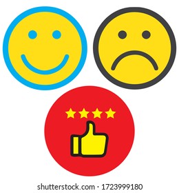 Feedback emoticon flat design icon set