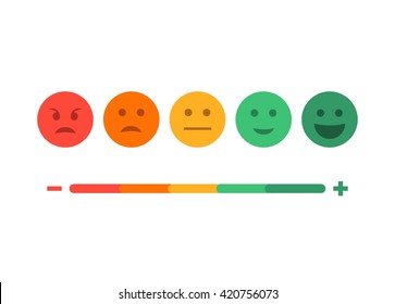 Feedback Emoticon Flat Design Icon Set