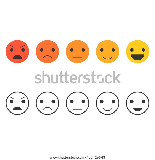 Feedback Emoticon Set Collection Votevector Illustration Stock Vector 