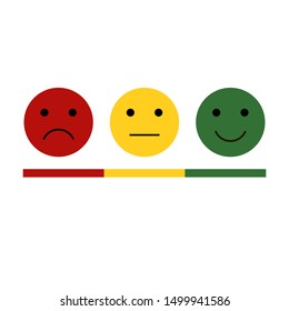 Feedback emoticon smile. Set of 3 emoji