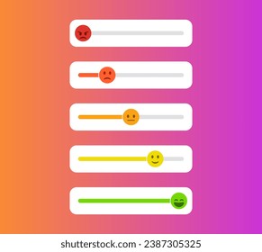 Feedback emoticons emojis. Smiley icon set , happy, neutral, sad, emoji, icon - Customer satisfaction rating scale with good and bad emotions. Vector illustration. feedback counter rumble slider