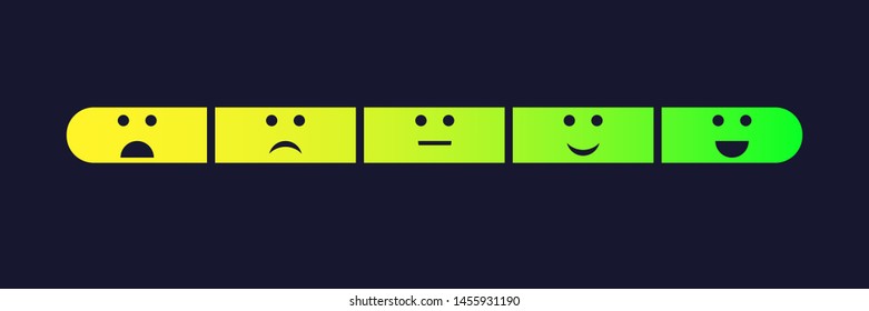 Feedback in emotions and talk form. Excellent, good, normal, bad awful Vector illustration. Rating satisfaction. 