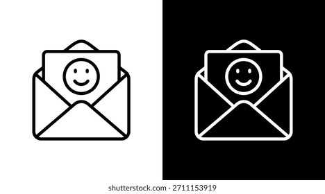 Feedback Envelope White Icon Set Design
