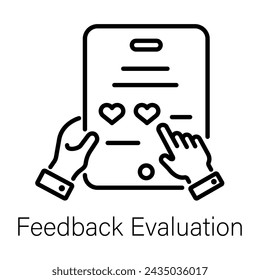 Feedback evaluation line icon design 