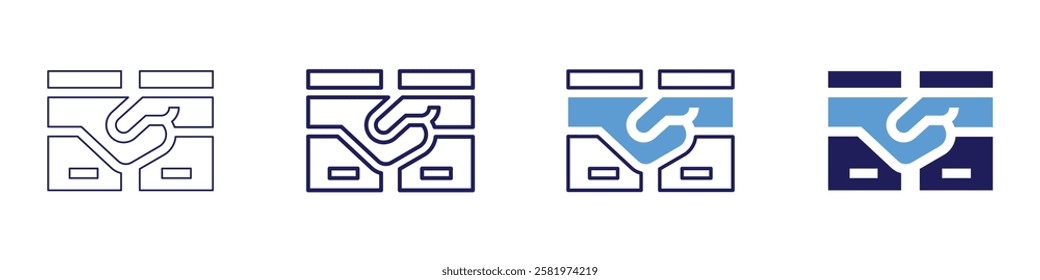 Feedback exchange icon in 4 different styles. Thin Line, Line, Bold Line, Duotone. Duotone style. Editable stroke.