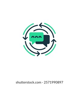 Feedback Exchange line icon. Universal creative premium symbol. Vector sign icon logo template. Vector illustration