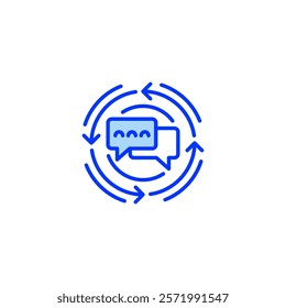 Feedback Exchange line icon. Universal creative premium symbol. Vector sign icon logo template. Vector illustration