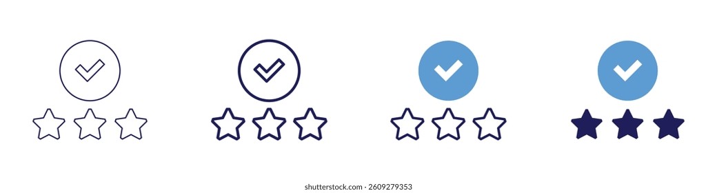 Feedback execution icon in 4 different styles. Thin Line, Line, Bold Line, Duotone. Duotone style. Editable stroke.