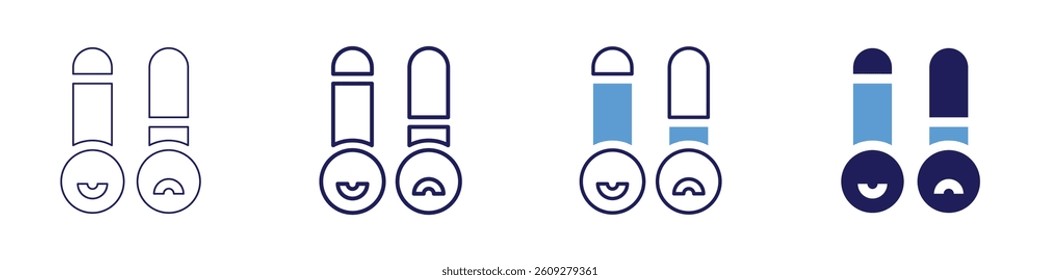 Feedback expansion icon in 4 different styles. Thin Line, Line, Bold Line, Duotone. Duotone style. Editable stroke.
