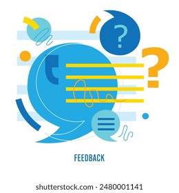 COMENTARIOS FAQ colorido concepto de negocio de Vector sobre fondo blanco
