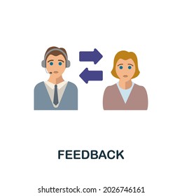Feedback flat icon. Colored sign from customer service collection. Creative Feedback icon illustration for web design, infographics and more