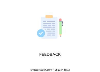 Feedback flat icon in vector. Logotype