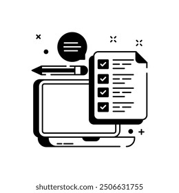 Feedback Form Glyph Icon, Vector illustration