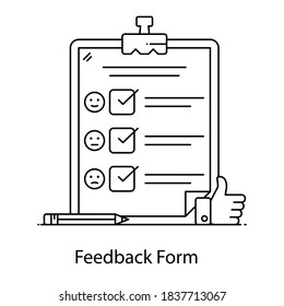 
Feedback-Formular-Symbol im modernen Linienstil 
