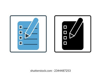 Feedback Form Icon. Icon related to survey. solid icon style. Simple vector design editable