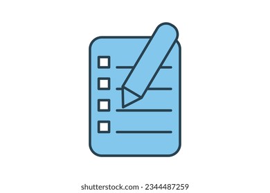 Feedback Form Icon. Icon related to survey. flat line icon style. Simple vector design editable