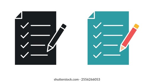 Feedback form icon set in black and colored versions.