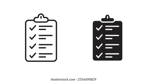 Feedback form icon set in Thin line black color.