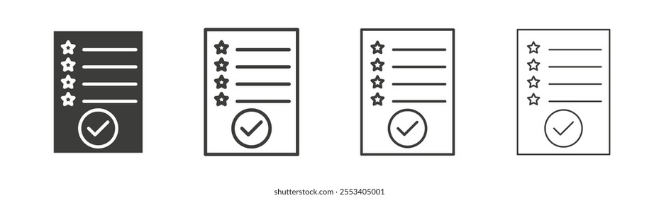 Feedback form icons collection. vector set in black color