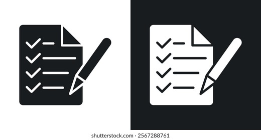 Feedback form icons in solid black and white colors