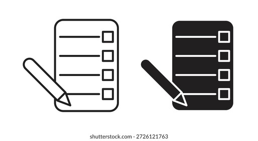 Feedback form icons vector symbol with editable stroke and flat versions