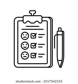 Icono de contorno de formulario de Comentarios, Ilustración vectorial