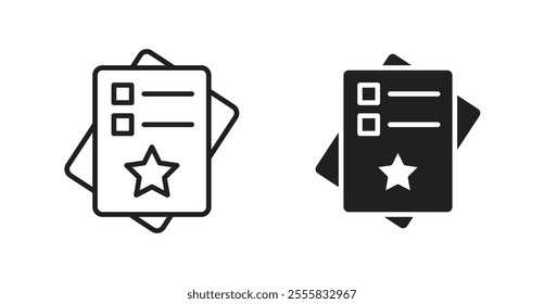 Feedback form outlined and solid icon vector collection.