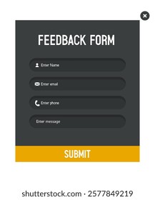 Feedback form. Form template for the user interface of websites, applications, landing pages, etc. Vector illustration