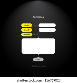 Feedback Form With Trendy Fields And Buttons Shapes And Simply Classical Type.