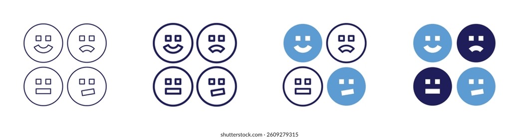 Feedback formatting icon in 4 different styles. Thin Line, Line, Bold Line, Duotone. Duotone style. Editable stroke.