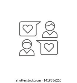 feedback friendship outline icon. Elements of friendship line icon. Signs, symbols and vectors can be used for web, logo, mobile app, UI, UX