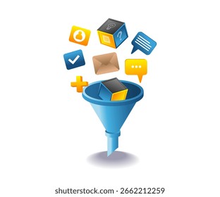 Funil de comentários dos clientes para o progresso dos negócios