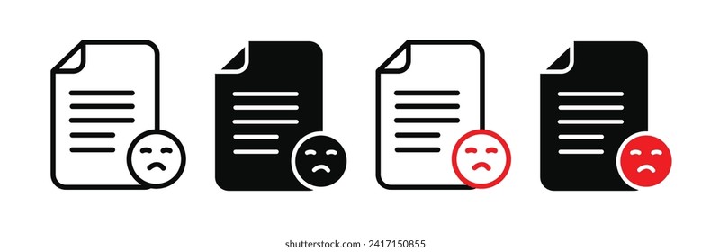Feedback gathering line icon. Client response form icon in black and white color.