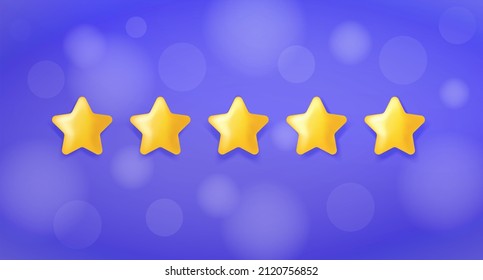 Feedback - Giving Five Star concept icon. Customer Satisfaction Rating 3d illustration. Net Promoter Score, Reviews stars, Customer Effort Score and recommendations vector illustration