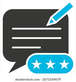 Comentarios Glifo Azul Gris Ilustración de un solo icono