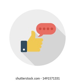 feedback glyph flat vector icon