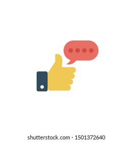 feedback glyph flat vector icon