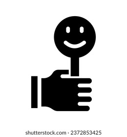 feedback glyph icon illustration vector graphic. Simple element illustration vector graphic, suitable for app, websites, and presentations isolated on white background